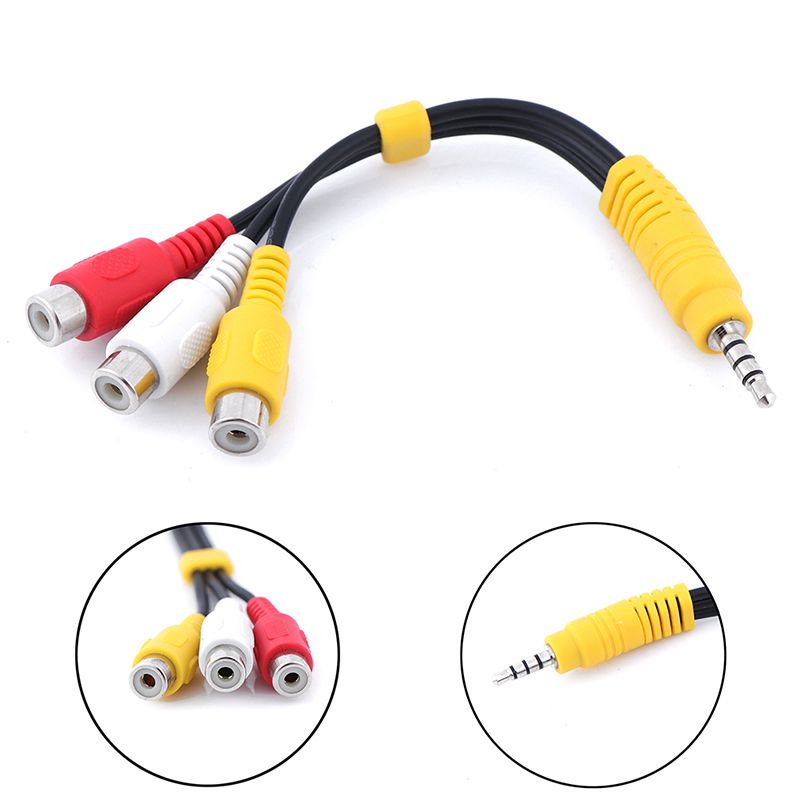 1pcs 3.5mm Aux Male Stereo To 3 RCA Female Audio Video AV