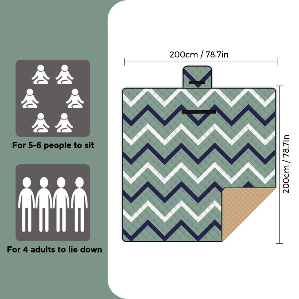 Outdoor Picnic Blanket 78.7''x78.7'' Water-resistant