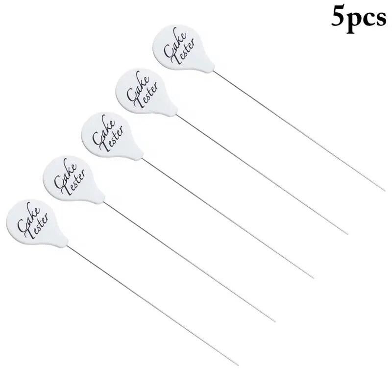 5pcs Cake Tester Premium Stainless Steel Cute Baking Tool Cake Test Needle Biscuit Stirring Pin for Cake Muffin Bread Testing