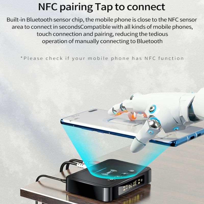 Receiver Transmitter FM Stereo AUX 3.5mm JackA Optical Wireless Handsfree Call NFC Bluetooth Audio Adapter TV C93S