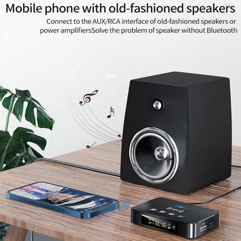Receiver Transmitter FM Stereo AUX 3.5mm JackA Optical Wireless Handsfree Call NFC Bluetooth Audio Adapter TV C93S