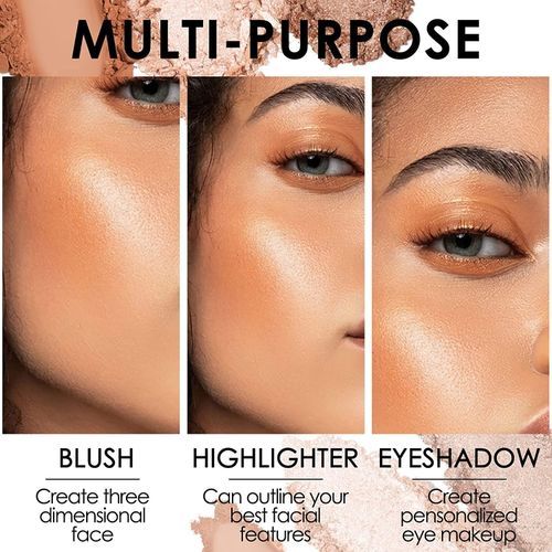 FOCALLURE Blush And Highlighter Palette,3 In 1 Makeup