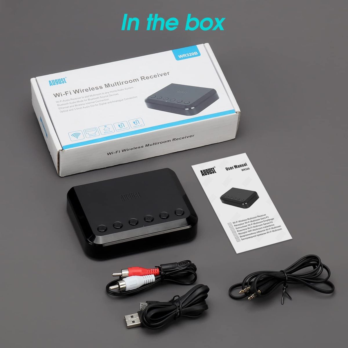 WR320 WIFI Bluetooth Audio Receiver Wireless Music Optical Adapter For Airplay Spotify DLNA NAS Multiroom Sound Stream Black