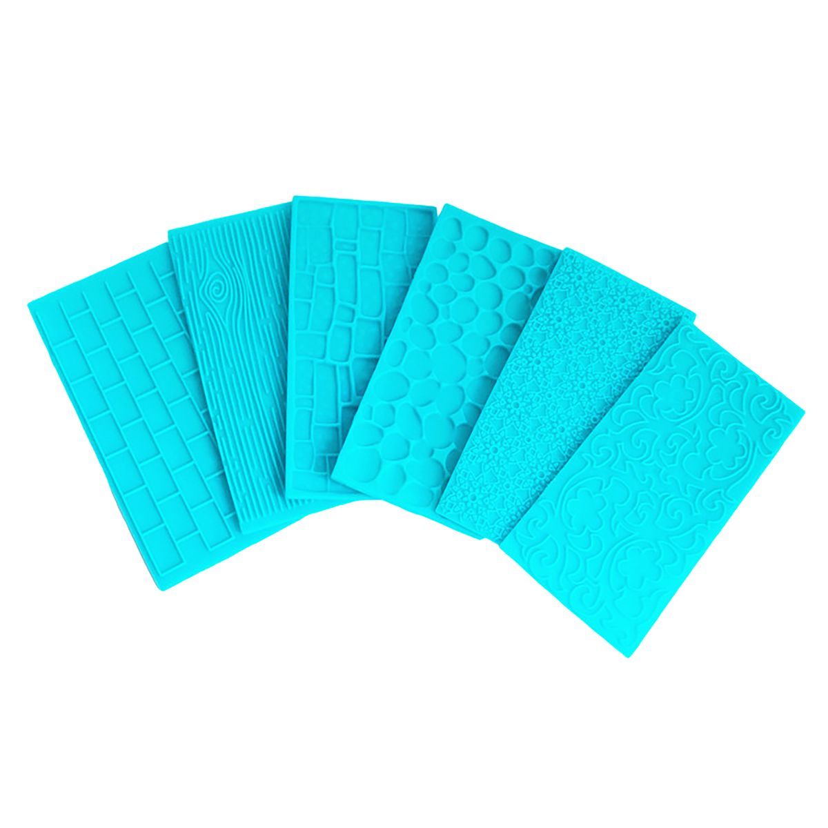 6Pcs/Set Cake Decor Mold Stone Wall High Temperature-Blue