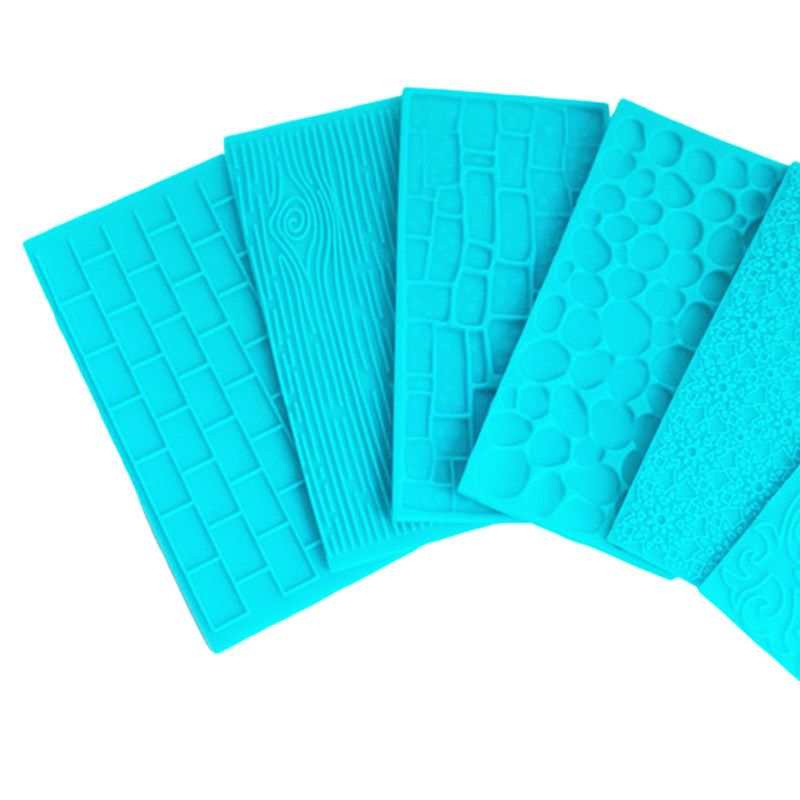 6Pcs/Set Cake Decor Mold Stone Wall High Temperature-Blue