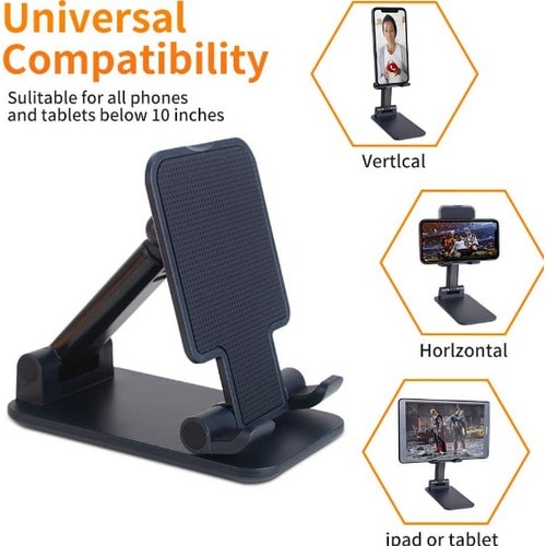 Foldable Desktop Phone Stand Holder-Black