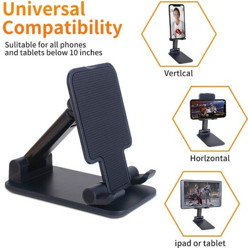 Foldable Desktop Phone Stand Holder-Black