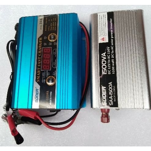 1500w Power Inverter With Separate 20a Digital Display Battery Charger 2in1