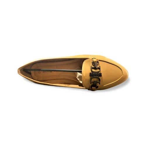 Patent Vamp Loafers - Beige