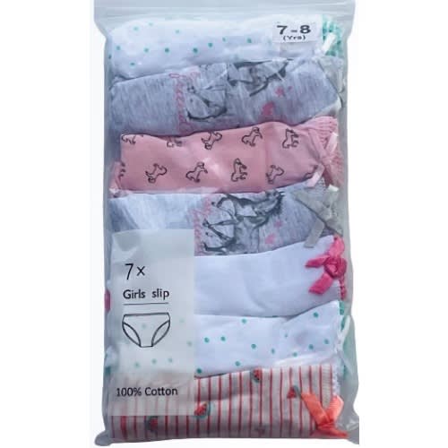7 Pack Colored Girls Briefs- F2