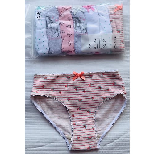 7 Pack Colored Girls Briefs- F2