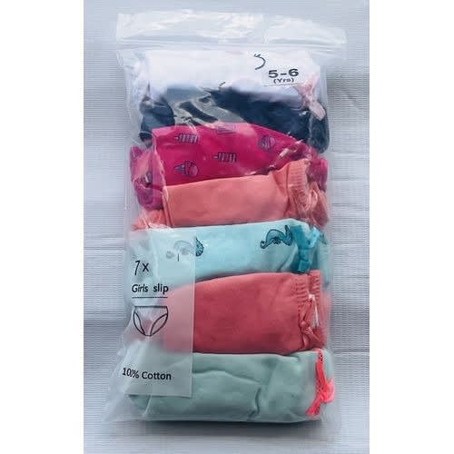 7 Pack Colored Girls Briefs- B