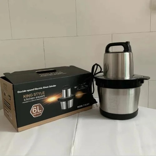 King Style Double Electric Steel Yam Pounder And Meat Grinder – 6l - 1000w