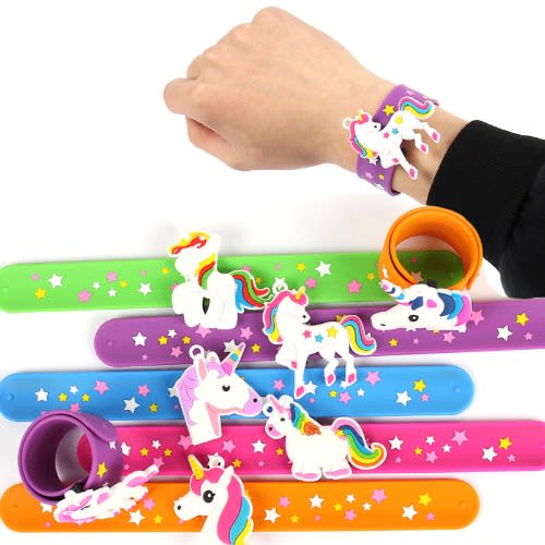 Unicorn Silicone Slap Bracelets - 6 Pieces