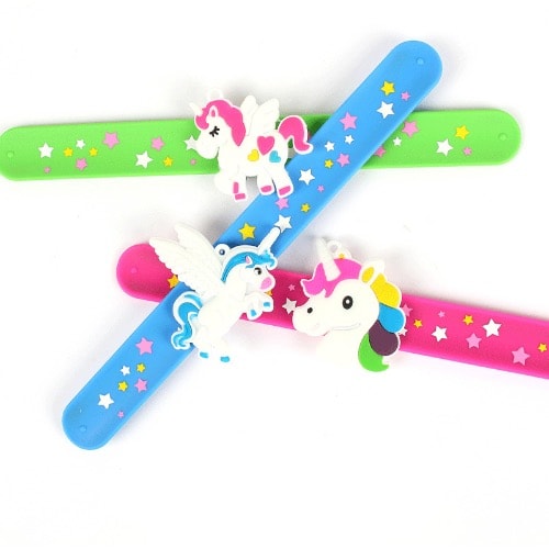 Unicorn Silicone Slap Bracelets - 6 Pieces