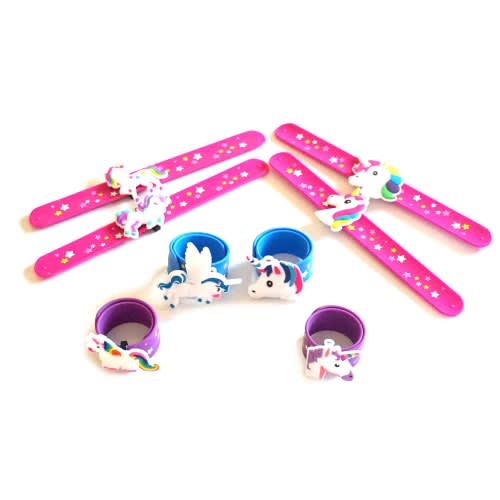 Unicorn Silicone Slap Bracelets - 6 Pieces