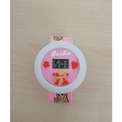 Barbie Cartoon Character Round Face Digital Watch - Pink