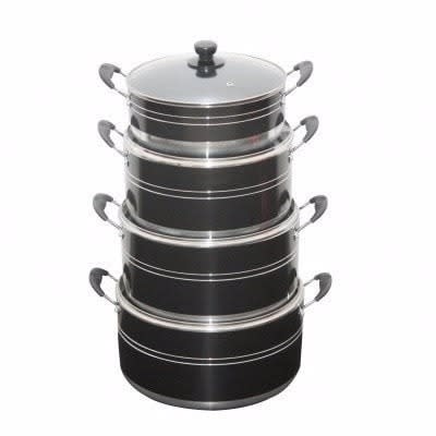 Aluminium Non-stick Cookware -set Of 4 - Black