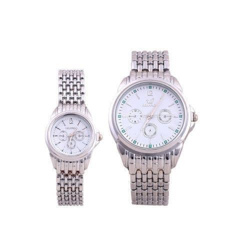Couples' Steel Bracelet Watch - Silver