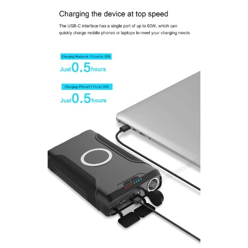 60000mah Portable  Power Bank - Solar Generator Inverter For Laptops Tv & Drone