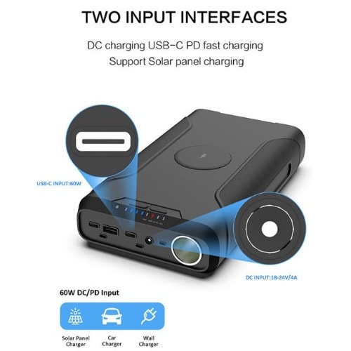 60000mah Portable  Power Bank - Solar Generator Inverter For Laptops Tv & Drone