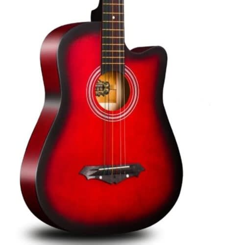 38" Redburst Acoustic Guitar With Bag And Strap(belt) + Free String