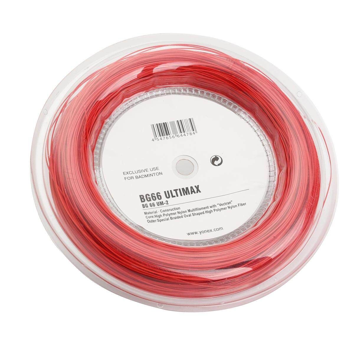 200M/656 Feet BG66 UM 0.65mm 22 Ga Reel Badminton Racquet String Coil Badminton Red Red (red)