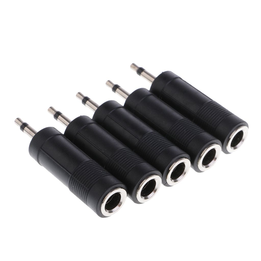 3.5mm M Plug Mono To 6.35mm F Jack Audio Converter 5Pcs/set