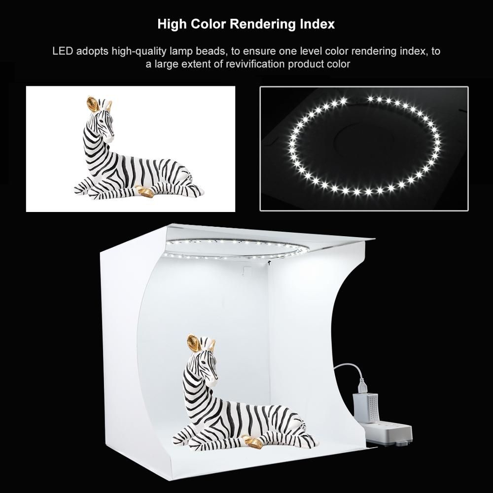 PULUZ 31*31cm Lightbox Mini Foldable Photo Studio Box Photography LED 30cm Lightbox Studio Shooting Tent Kit &6 Color Backdrops