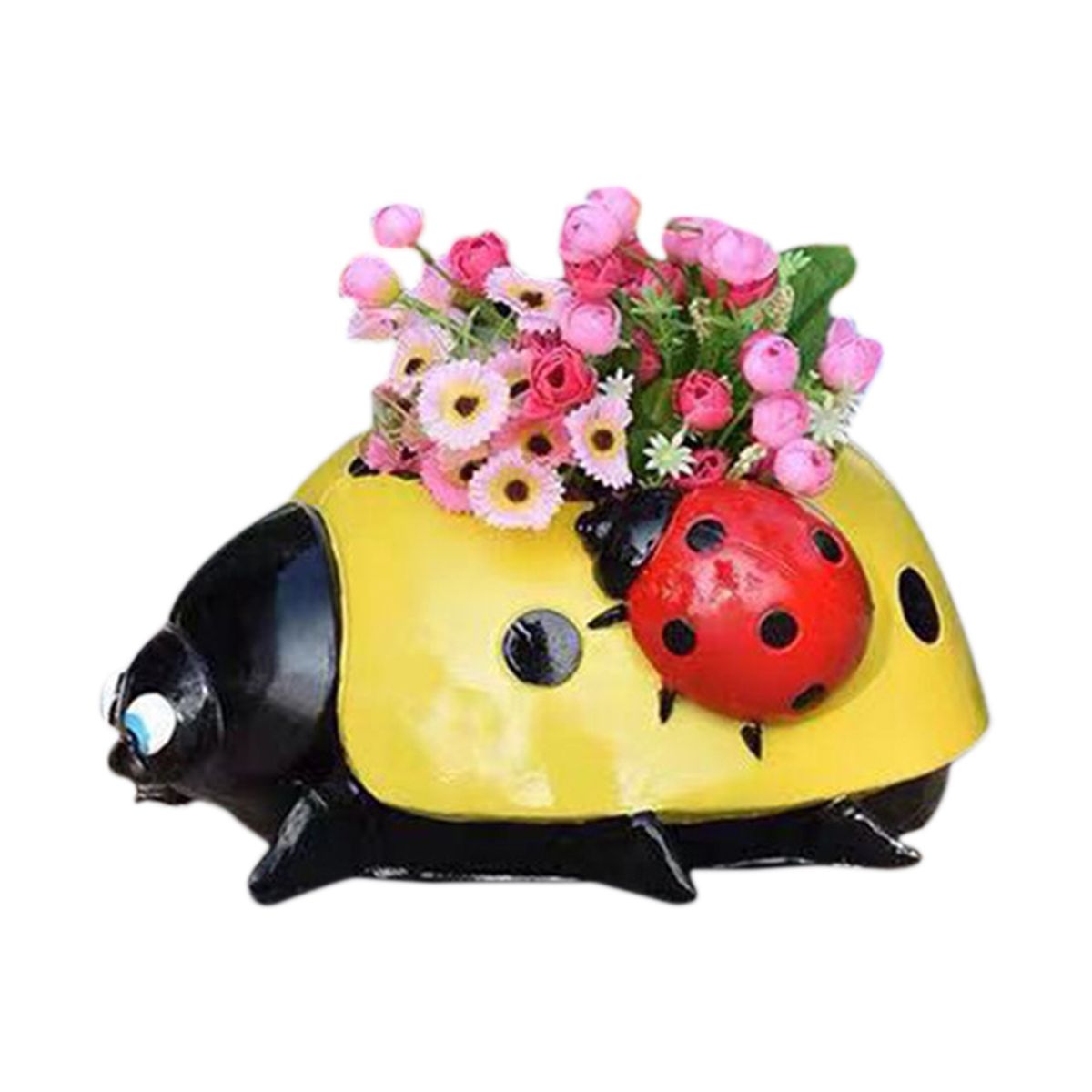 Statue Model Multi-use Vivid Resin Cute Ladybird-Yellow