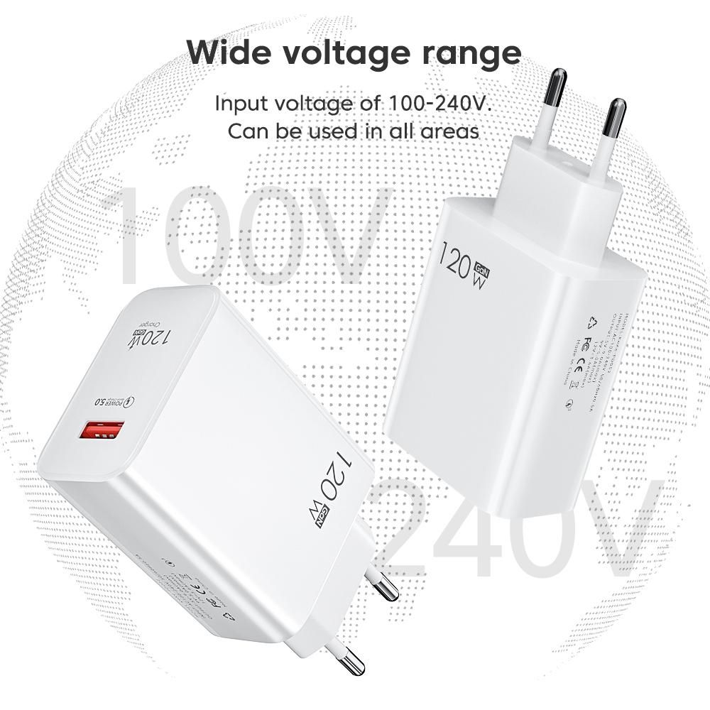 120W USB Charger Fast charging iPhone 14 13 12 Xiaomi Ipad doogee Realme Samsung