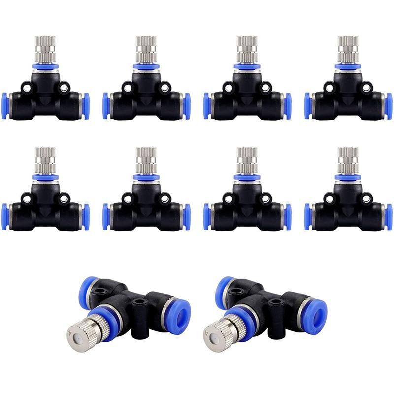 Misting Nozzle Kit 14-Inch with Nozzle Spray Cooling Device Connectors for Outdoor Water Mister Cooling System 10Pcs