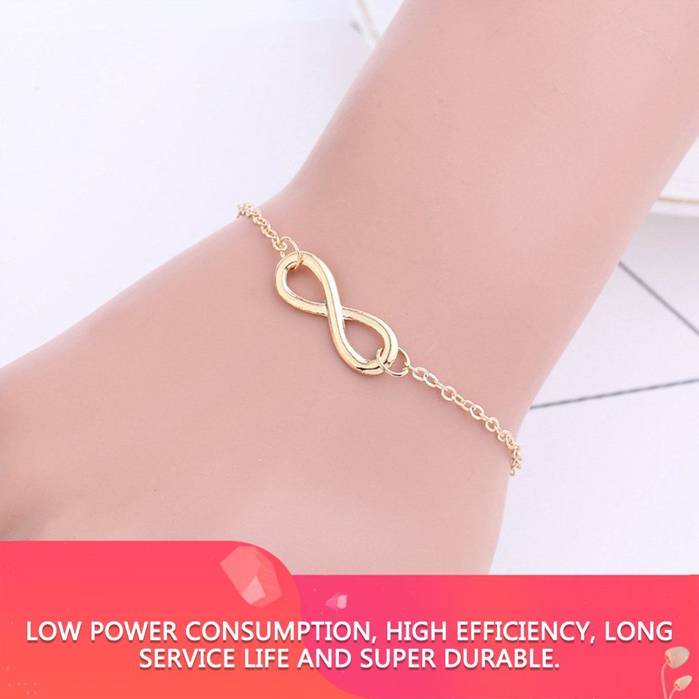 Simple And Auspicious Digital Personality 8 Character Bracelet For Women-Gold
