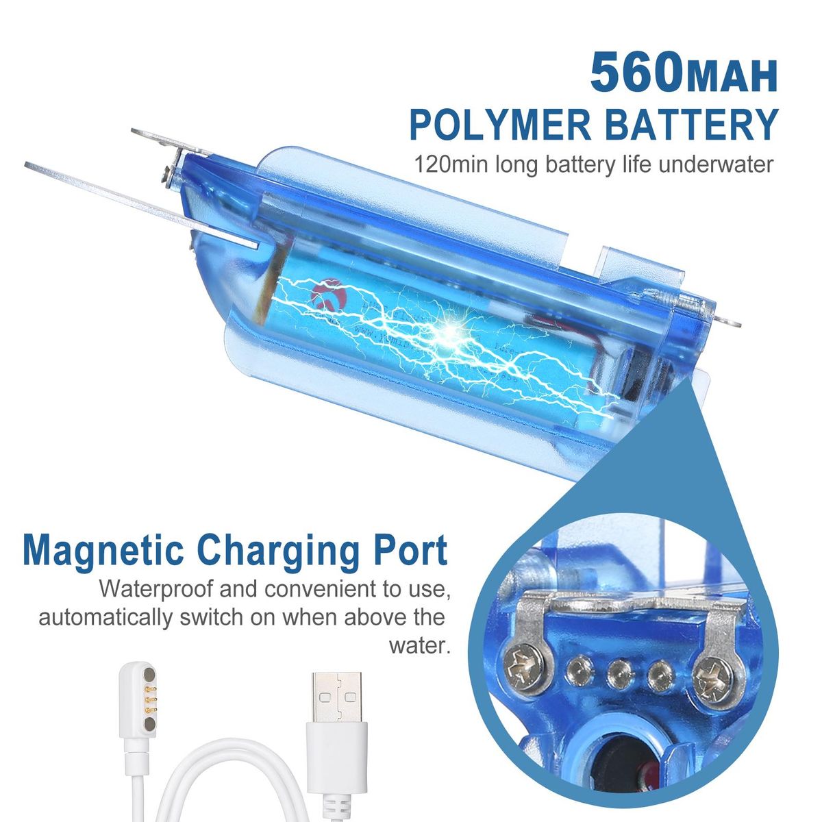 1080P Wireless Underwater Fishing Camera Wi-Fi Fish Finder Video Camera with Loop Recording APP Remote Control for Ice Lake Boat Fishing