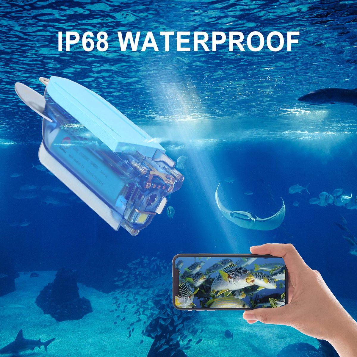 1080P Wireless Underwater Fishing Camera Wi-Fi Fish Finder Video Camera with Loop Recording APP Remote Control for Ice Lake Boat Fishing