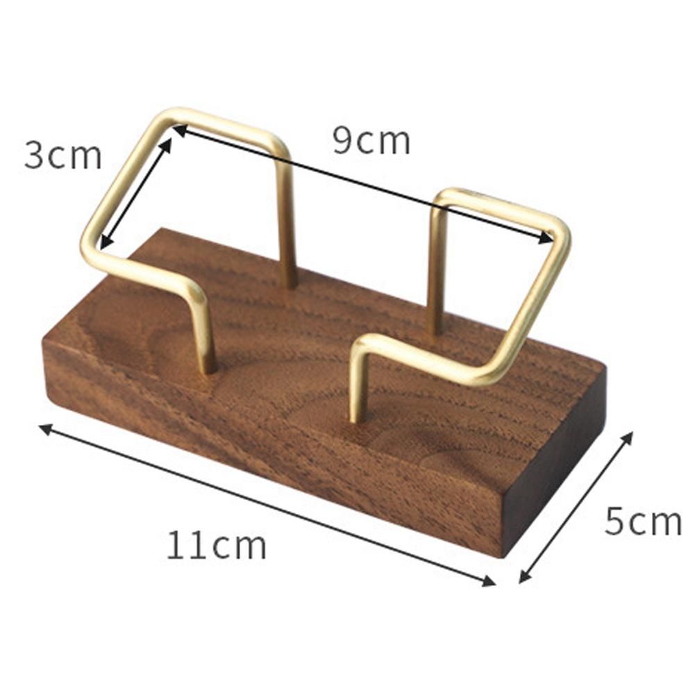Walnut Brass Business Card Holder Wooden Business Card Holder Metal Business Card Rack Solid Wood Card Note Box