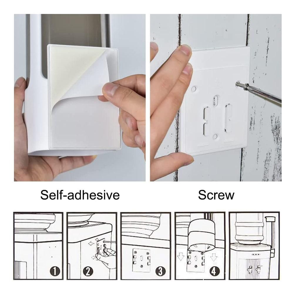 Cup Dispenser,Pull Type Water Cooler Cup Holder, Wall Mount Disposable Cups Dispenser with Paste for Home Office(White)