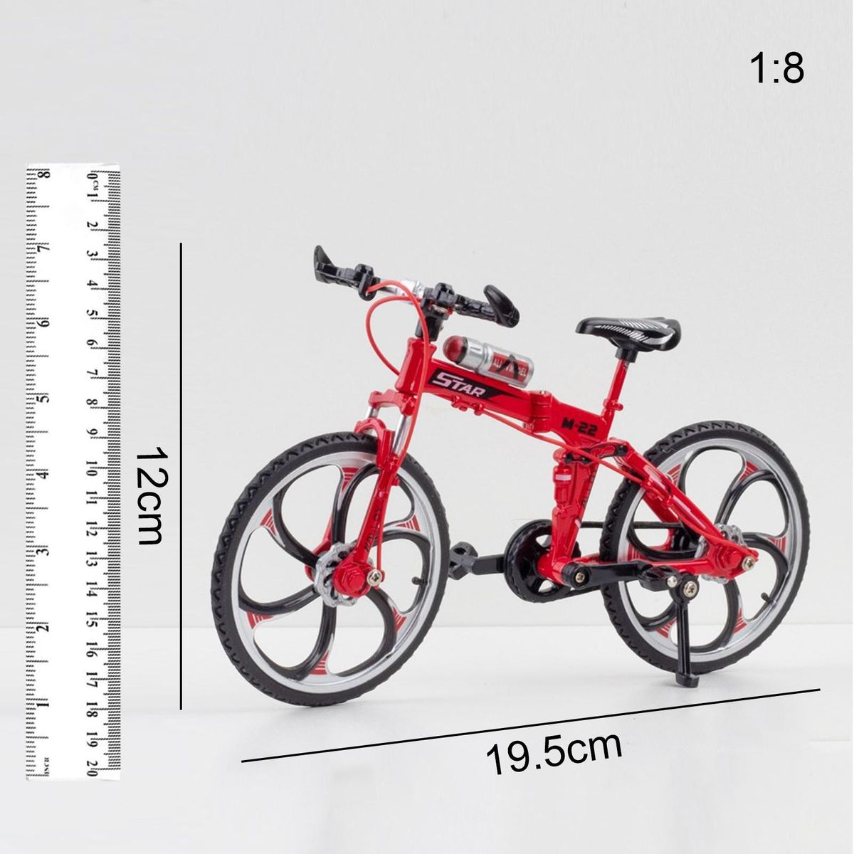 Die-Cast Metal Bicycle Model 1/8 Scale Alloy Kids Boys Office 2022 Red
