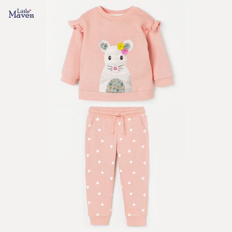 2023 Velvet Girl's Sweatshirt Set Winter Children's Long Sleeve Set European And A