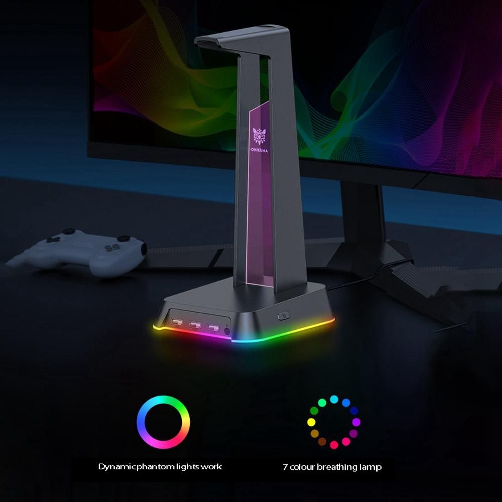 Onikuma St-2 Headset Stand Rgb with 3 USB Ports Desktop