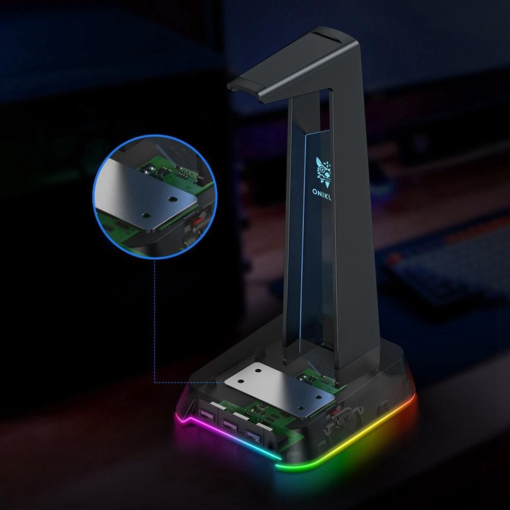 Onikuma St-2 Headset Stand Rgb with 3 USB Ports Desktop
