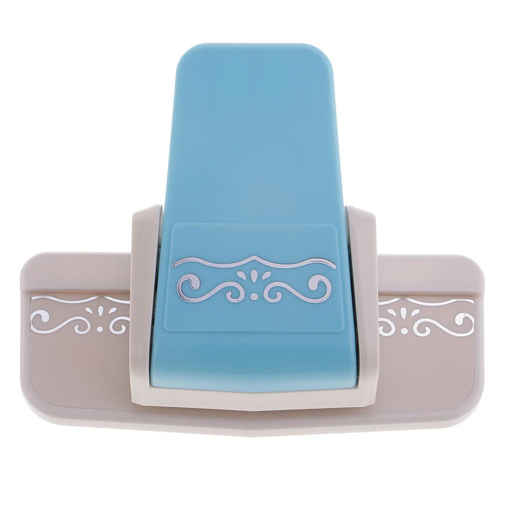 Large Fancy Border Paper Punch Scrapbooking Handmade Blue