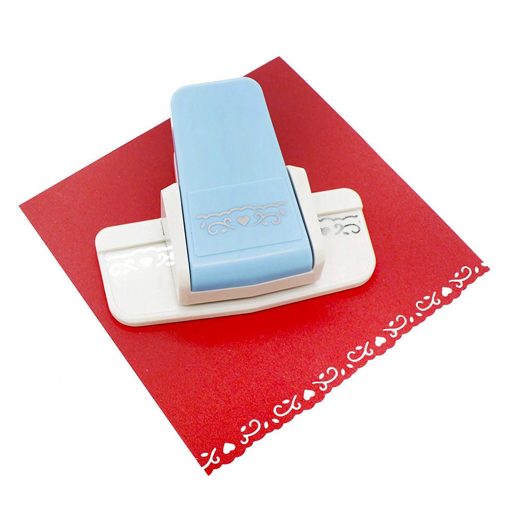Large Fancy Border Paper Punch Scrapbooking Handmade Blue