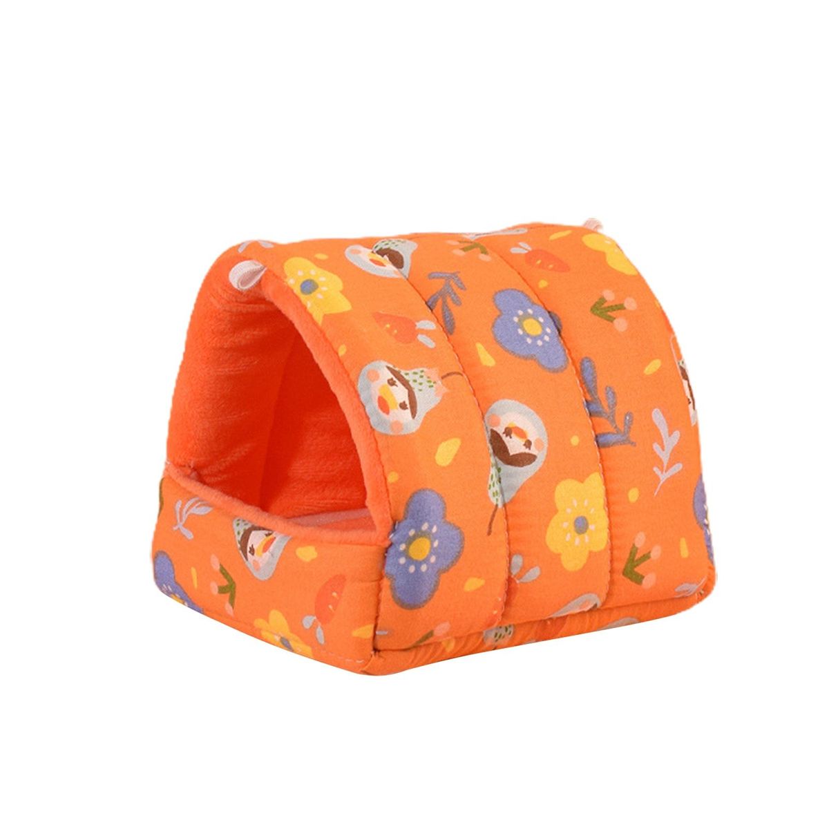 Small Pet Kennel Elephant Pattern Hamster Bed Orange