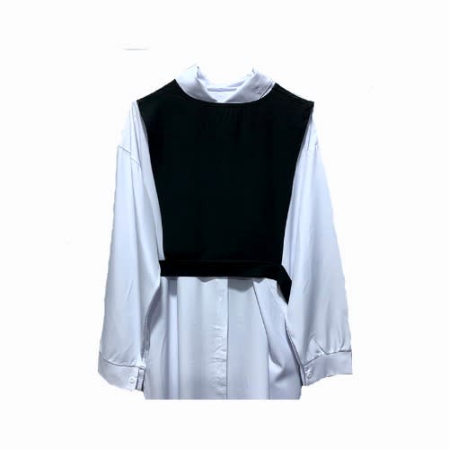 Shirt Dress With Mini Jacket- White