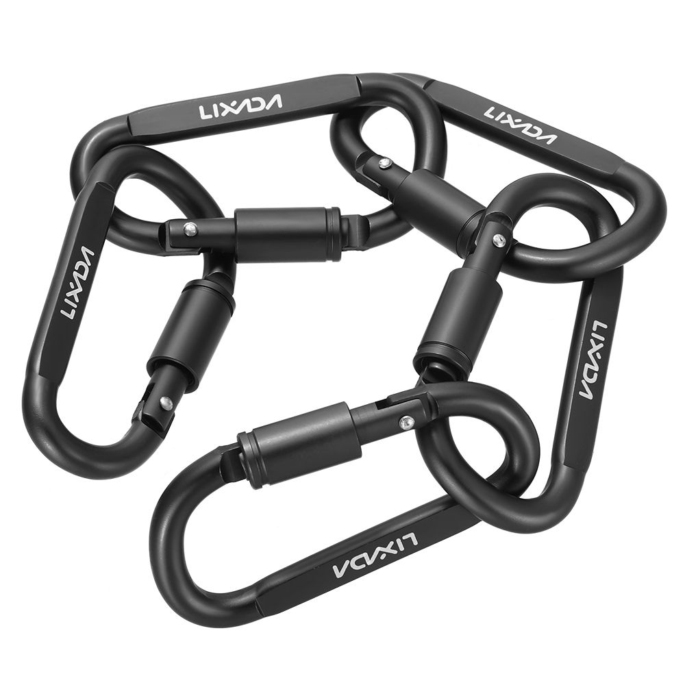 Lixada 9 Pack Aluminum Alloy D-ring Locking Carabiner Clip