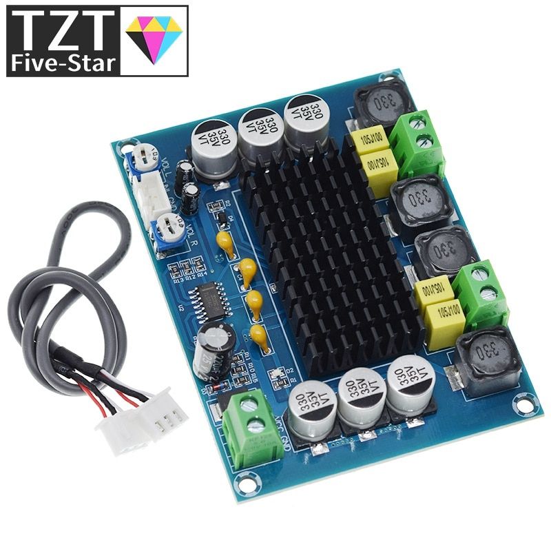 TZT DC 12V 24V 120W*2 TPA3116 D2 Dual Channel Digital Power Audio Amplifier Board  Good