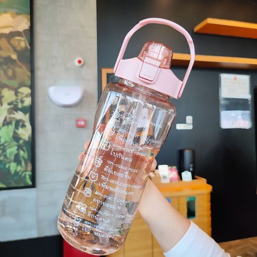 Water Bottle With Straw Jug Portable Travel Sports Plastic Drinking Bottle 2000ml