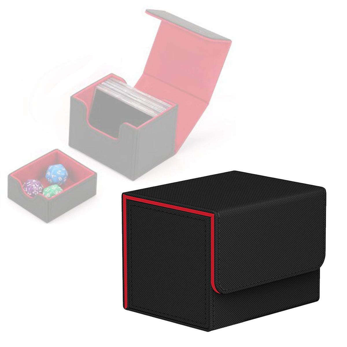 3pcs Card Deck Boxes Organizer Storage Standard Black And Yellow