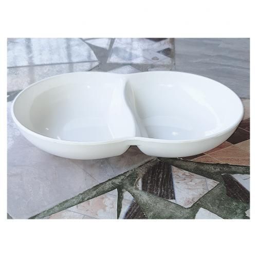 Double Compartment Unbreakable Ceramic Plates//3Pcs